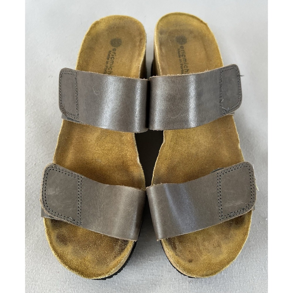 Lola Sabbia Eric Michael Lily Leather Wedge Size EU 39 US 8.5 Sandal Brown